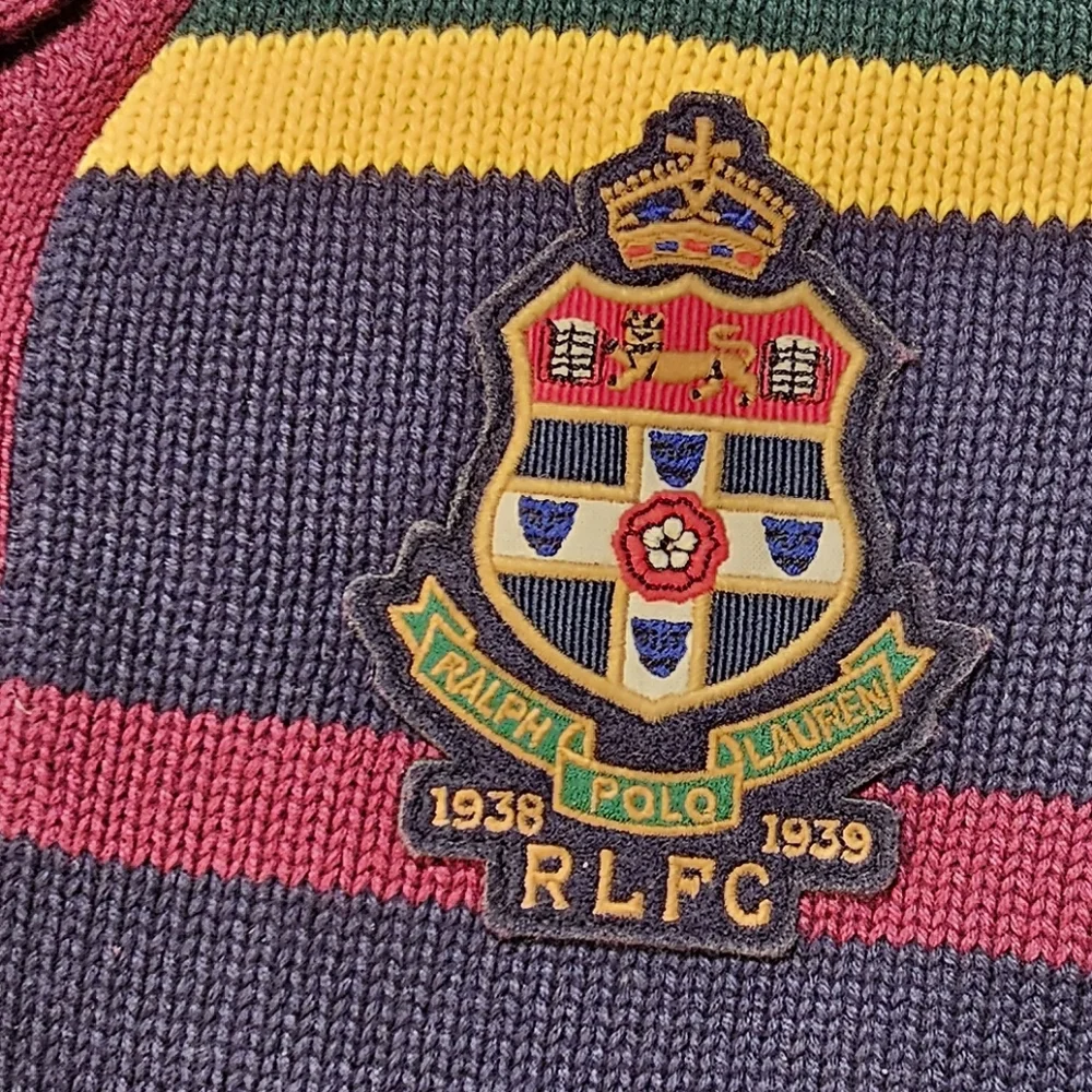 Ralph Lauren Polo Big Boys' Striped Patchwork Cotton Cardigan